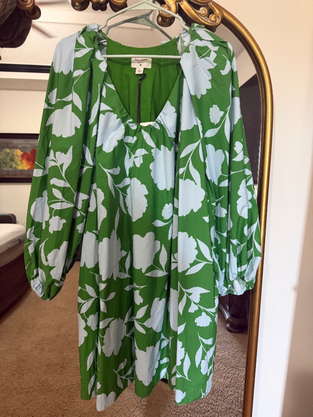 Kate Spade Green / Blue Floral Mini Dress SZ XL